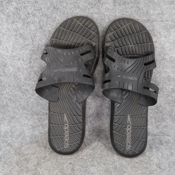 Speedo Slides Mens 11 Shoes Sandals Slip On Sport Deck Swim Casual Black Flat main image 8